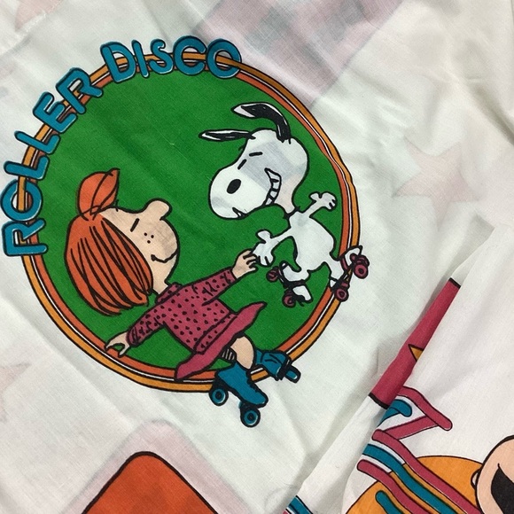 Vintage Peanuts Charlie Brown flat sheet 80 x 85 - Picture 2 of 6